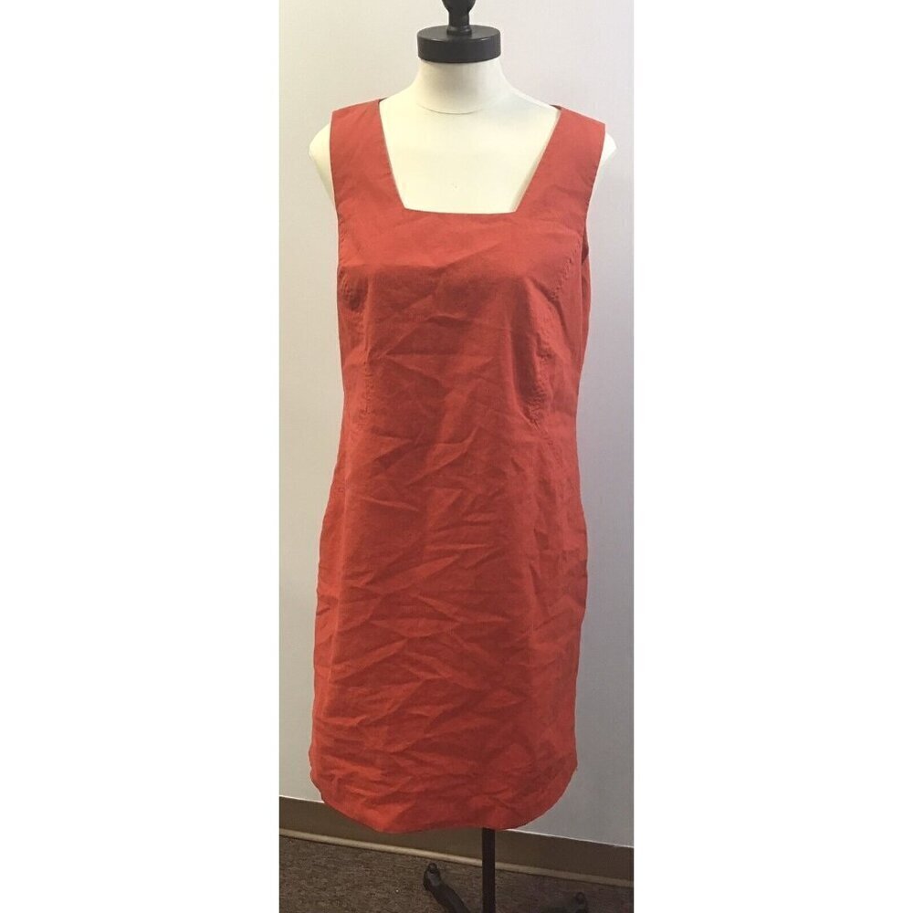 Vintage Red JG Hook Womans Red Linen/Cotton Linned Dress size 14